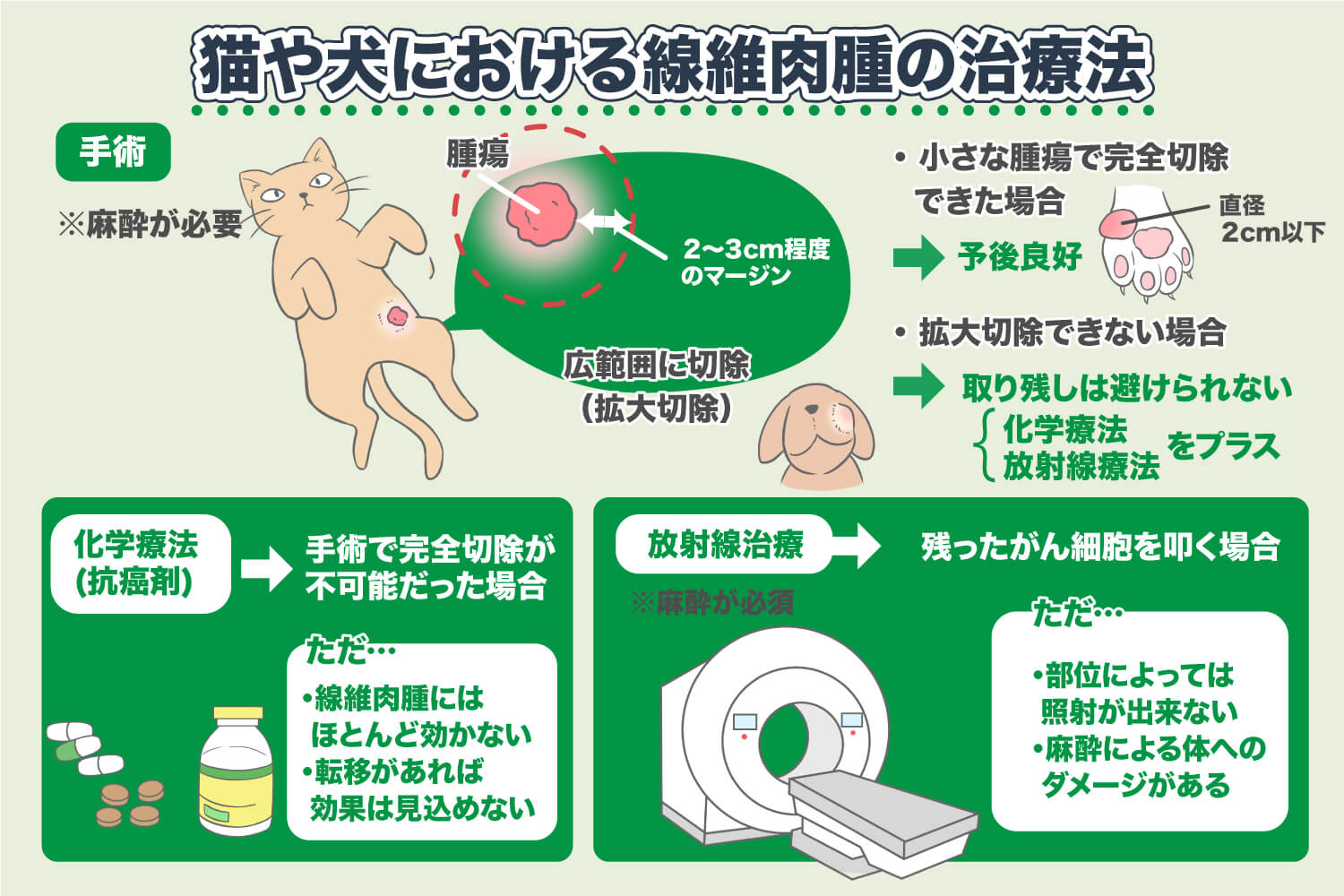 การรักษาเนื้องอกไฟโบรในแมวและสุนัข